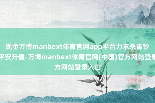现金万博manbext体育官网app平台力求杀青钞票的平安升值-万博manbext体育官网(中国)官方网站登录入口