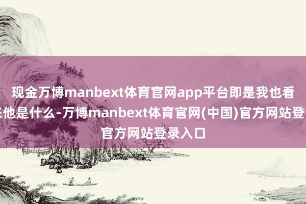现金万博manbext体育官网app平台即是我也看不出来他是什么-万博manbext体育官网(中国)官方网站登录入口