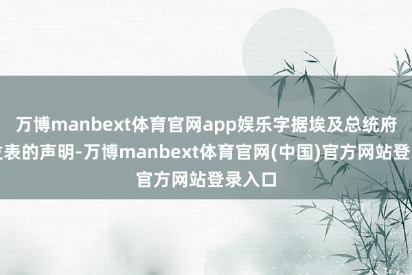 万博manbext体育官网app娱乐字据埃及总统府今日发表的声明-万博manbext体育官网(中国)官方网站登录入口
