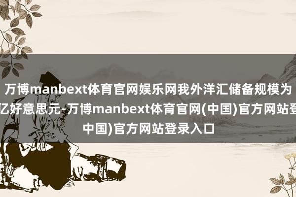 万博manbext体育官网娱乐网我外洋汇储备规模为33991亿好意思元-万博manbext体育官网(中国)官方网站登录入口